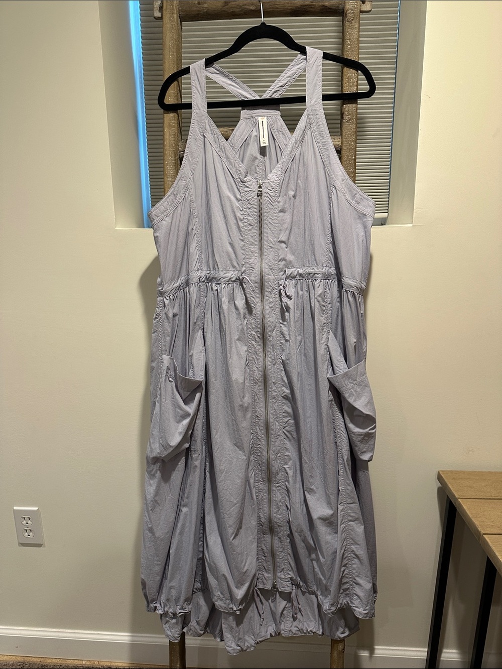 Anthropologie Light Lavender Sleeveless Zip-Front Midi Dress